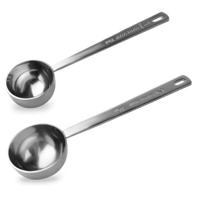2 buc. lingură de cafea set de linguri de cafea ceașcă de măsurare din oțel inoxidabil 1 lingură și 2 linguri