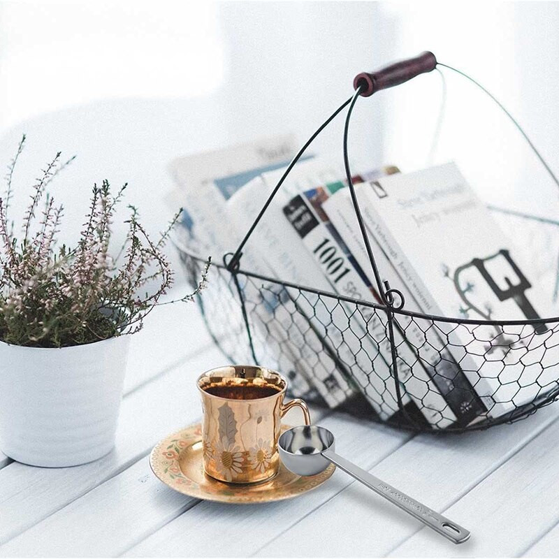 2 buc. lingură de cafea set de linguri de cafea ceașcă de măsurare din oțel inoxidabil 1 lingură și 2 linguri