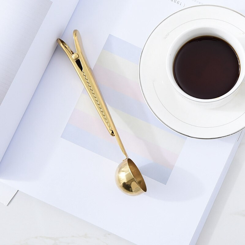 2 u 1 višenamjenska žlica za začine Žličica za kavu Žličica sa kopčom Mjera za kavu Žličica za mjerenje od nehrđajućeg čelika