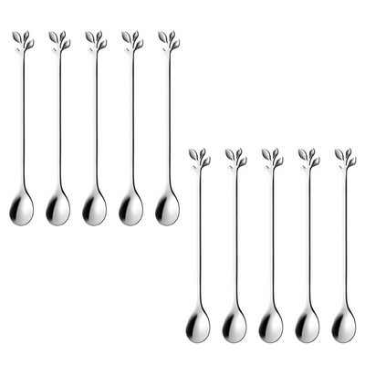 Set žličica za kavu od nehrđajućeg čelika, 10 žličica za čaj, žličice za desert od lišća, žlice za desert posuđa, žlice za miješanje