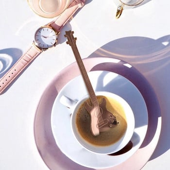 Σετ 8 Κουτάλια καφέ από ανοξείδωτο ατσάλι σε σχήμα κιθάρας Κουτάλια Demitasse Κουτάλια γλυκού Κουτάλια ζάχαρης Κουτάλια Κουζίνας Χαριτωμένο σκεύος