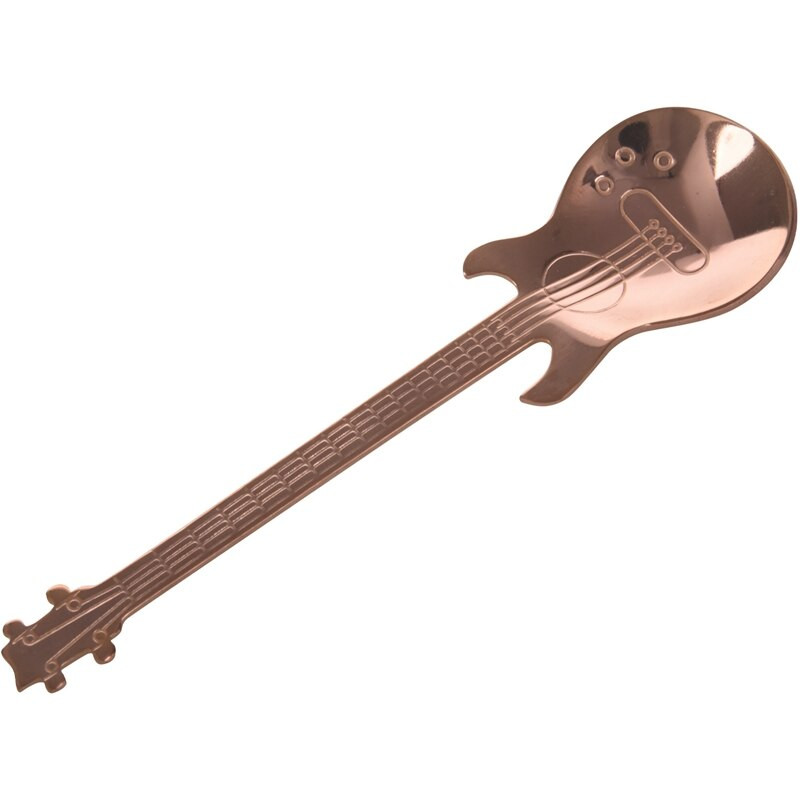 Set 8 linguri de cafea din oțel inoxidabil în formă de chitară linguri de demitasse linguri de desert lingură de zahăr ustensil drăguț de bucătărie