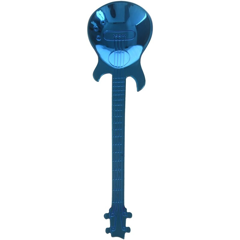 Set 8 linguri de cafea din oțel inoxidabil în formă de chitară linguri de demitasse linguri de desert lingură de zahăr ustensil drăguț de bucătărie