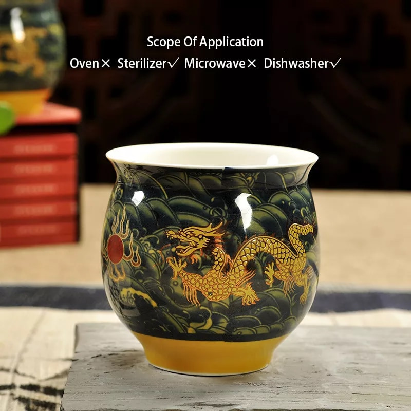 Čínska keramická čajová súprava Kung Fu porcelánová čajová šálka sada kanvíc Dračí čajník šálka Kungfu čajová súprava Puer Oolong čajový riad