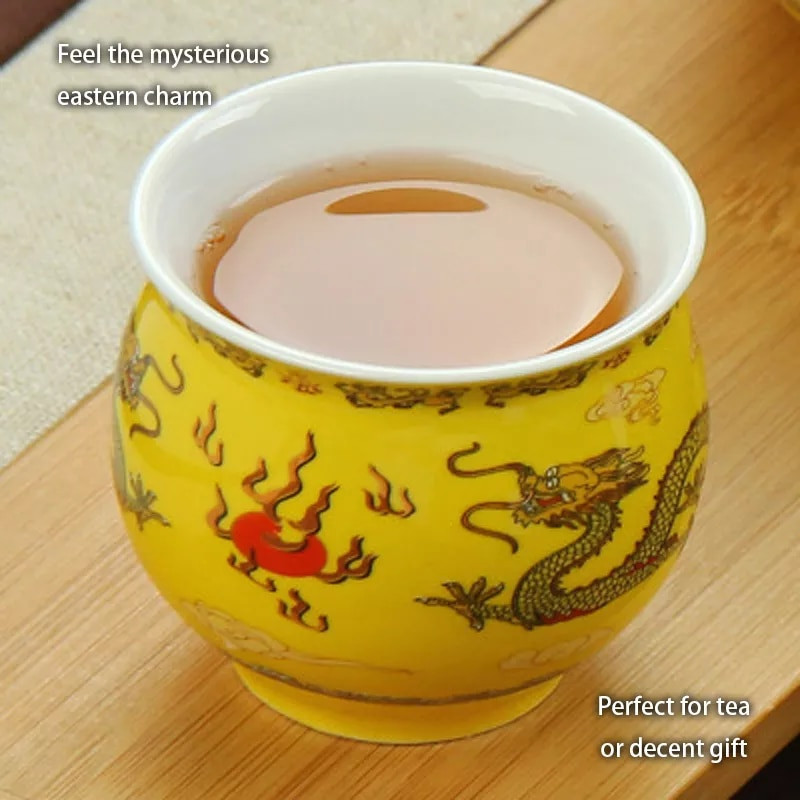 Čínska keramická čajová súprava Kung Fu porcelánová čajová šálka sada kanvíc Dračí čajník šálka Kungfu čajová súprava Puer Oolong čajový riad