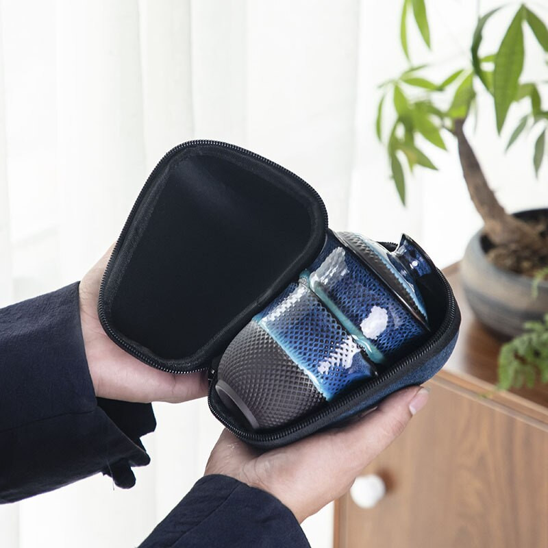 Kínai Kung Fu utazási teáskészlet Kerámia mázas teáskanna teáscsésze Gaiwan porcelán teakészlet Vízforralók Teáskészletek Italkészletek Teaceremónia