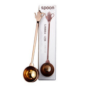 Tökéletes rozsdamentes acél kávéskanál babpor mérő hosszú nyelű kávéeszköz