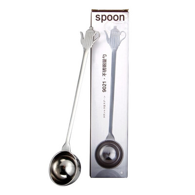 Tökéletes rozsdamentes acél kávéskanál babpor mérő hosszú nyelű kávéeszköz