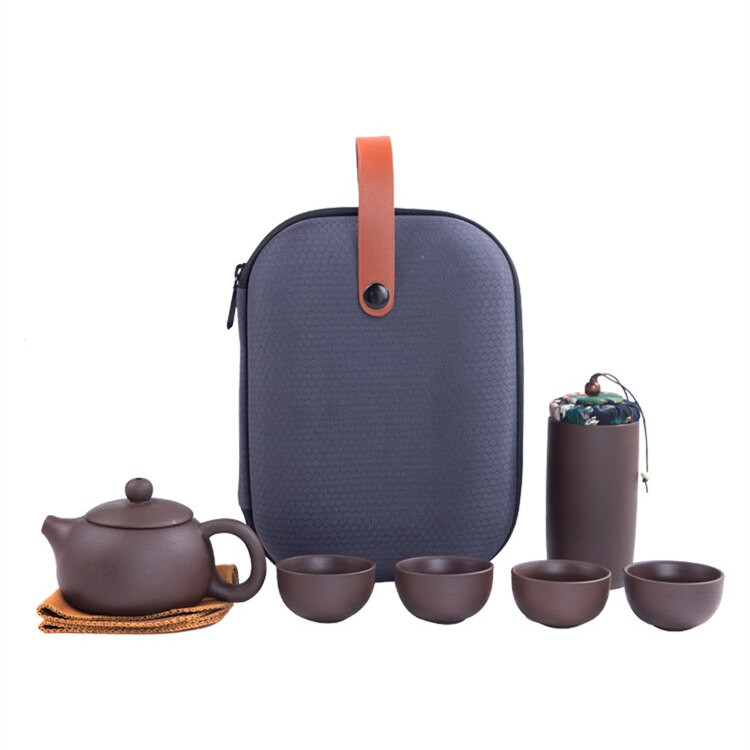 200 ml prijenosni ljubičasti pijesak Kung Fu set za čaj Putni set Posuda za čaj 4 šalice Kung Fu Putna šalica za čaj Ručno izrađena posuda za čaj Posuda za čaj
