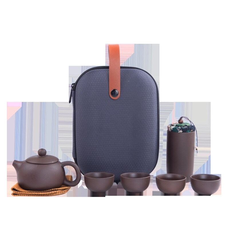 200 ml prijenosni ljubičasti pijesak Kung Fu set za čaj Putni set Posuda za čaj 4 šalice Kung Fu Putna šalica za čaj Ručno izrađena posuda za čaj Posuda za čaj