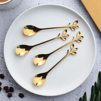 20 τμχ Ανοξείδωτο κουτάλι Creative Branch Leaves Spoon Coffee Stirring Spoon Χριστουγεννιάτικο δώρο Αξεσουάρ κουζίνας