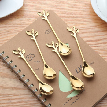 20 τμχ Ανοξείδωτο κουτάλι Creative Branch Leaves Spoon Coffee Stirring Spoon Χριστουγεννιάτικο δώρο Αξεσουάρ κουζίνας