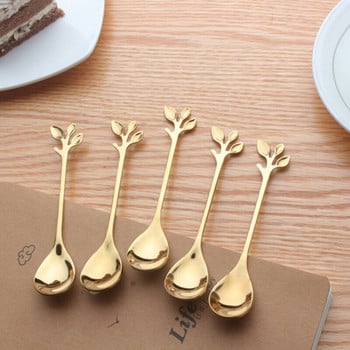 20 τμχ Ανοξείδωτο κουτάλι Creative Branch Leaves Spoon Coffee Stirring Spoon Χριστουγεννιάτικο δώρο Αξεσουάρ κουζίνας