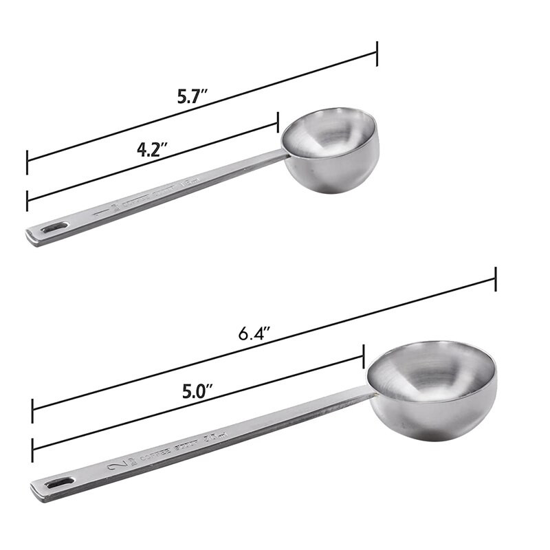 2 pakiranja žlica za kavu od nehrđajućeg čelika Mjerna žlica za kavu s dugom drškom Žlica za kavu mlijeko u prahu čaj 15 ml 30 ml