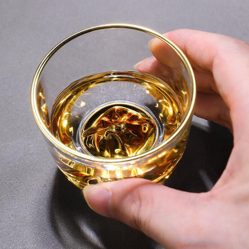 2 ks/sada priehľadných sklenených čajových šálok Kungfu čajová miska so zahusťovacím dnom, 110 ml kuchynské riady na pitie