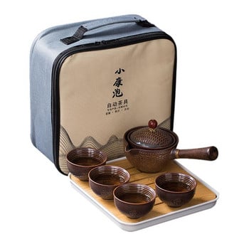 Teaware Κινέζικο σετ τσαγιού Gong Fu Tea Set φορητό σετ τσαγιέρα με 360 περιστροφική συσκευή παρασκευής τσαγιού και φορητό σακουλάκι δώρου all in