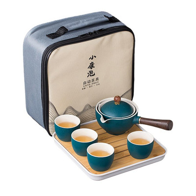 Posuđe za čaj Kineski set za čaj Gong Fu Setovi za čaj Prijenosni set čajnika s 360 rotacijom aparata za čaj i infuzerom, prijenosni, sve u poklon vrećici