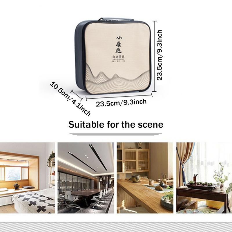 Posuđe za čaj Kineski set za čaj Gong Fu Setovi za čaj Prijenosni set čajnika s 360 rotacijom aparata za čaj i infuzerom, prijenosni, sve u poklon vrećici