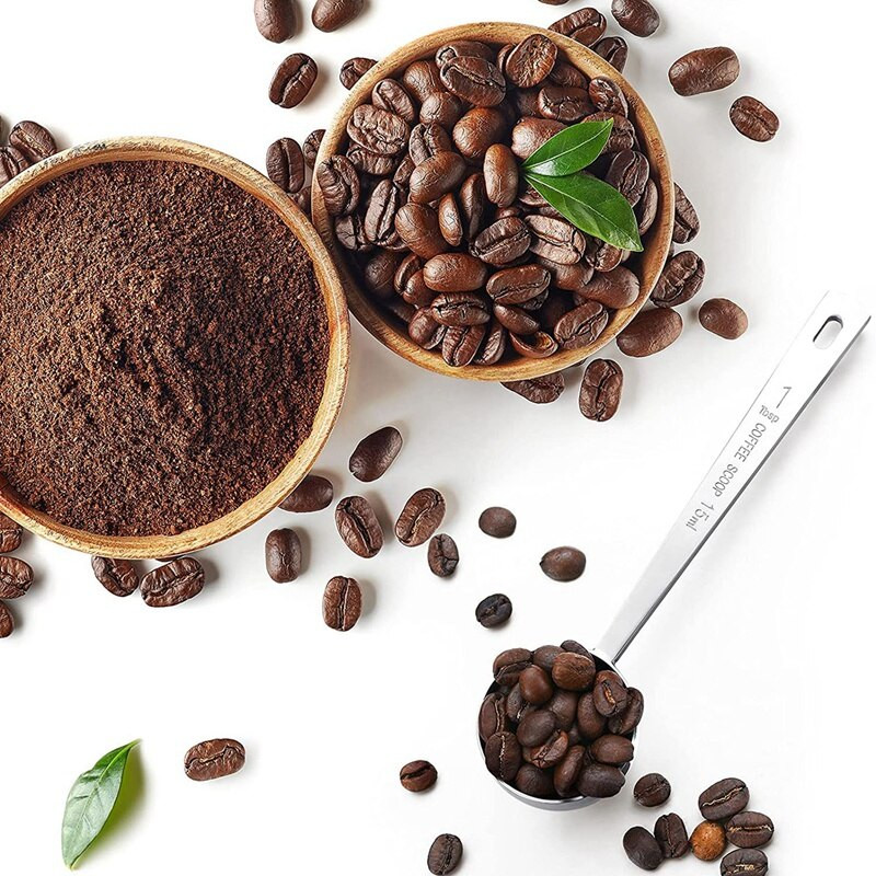 4 darab kávéskanál rozsdamentes acél kávé mérőkanál teáskanál evőkanál kávéteához liszt cukor