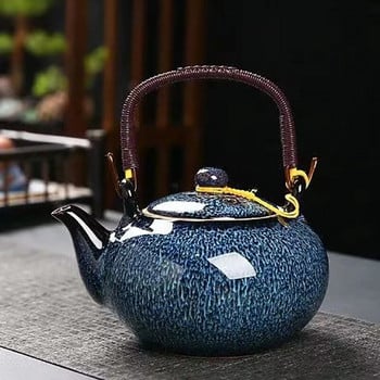 Винтидж чайник в китайски стил с повдигаща се греда 650 ml Чаша Чайник за Чайник Чайник Пуер Комплект чаши за чай Чайници Гърне Чайници Сервиз Глина