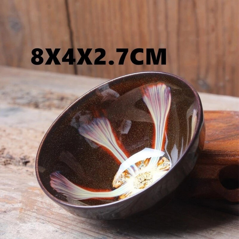 Keramická porcelánová sada čajových šálok, miska, čajový riad Jun Kiln Change, brúsená farba, piesok, zlatá glazúra, majstrovský klobúk, čajový šálok Kung Fu, čajový set, šálka