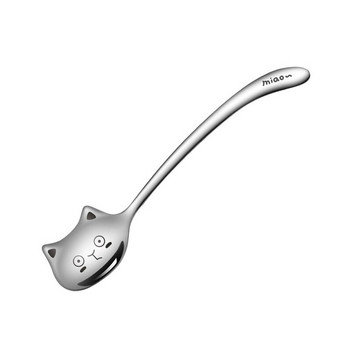 4 τμχ Creative Tea-Spoon for Coffee Long Tail Cat Coffee Poon Long Handle Spoon 304 inox