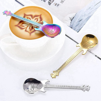 Hot SV-14Pieces лъжички за кафе с китара, малка лъжица, креативни лъжички за еспресо за десерт, сладолед, чай, разбъркване, смесване