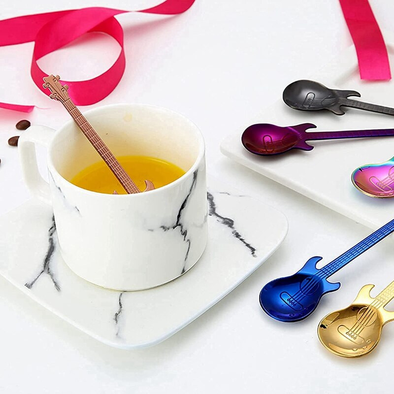 Hot SV-14Pieces žličice za kavu za gitaru, mala žlica, kreativne espresso žlice za desert, sladoled, čaj, miješanje, miješanje