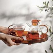 Severská priehľadná žiaruvzdorná sklenená kanvica na čaj, sada kuchynských šálok, káva, Puer čaj, jazmínový mliečny oolong čierny čaj