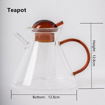 Severská priehľadná žiaruvzdorná sklenená kanvica na čaj, sada kuchynských šálok, káva, Puer čaj, jazmínový mliečny oolong čierny čaj
