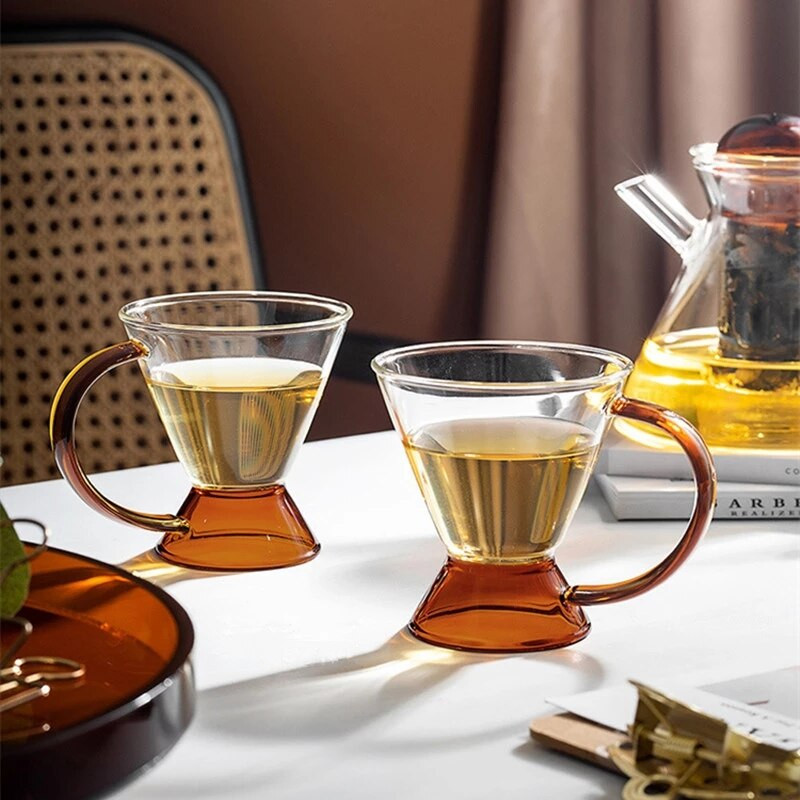 Severská priehľadná žiaruvzdorná sklenená kanvica na čaj, sada kuchynských šálok, káva, Puer čaj, jazmínový mliečny oolong čierny čaj