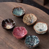 2db/szett Kemence Változó virágforma teástál Kungfu teáscsészék Mestercsésze Konyhai teáskészlet ivótartozékok