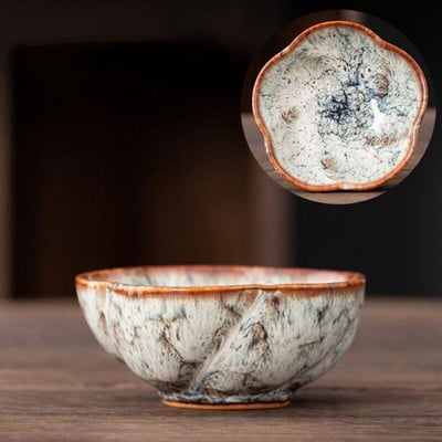 2db/szett Kemence Változó virágforma teástál Kungfu teáscsészék Mestercsésze Konyhai teáskészlet ivótartozékok