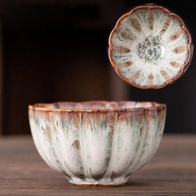 2db/szett Kemence Változó virágforma teástál Kungfu teáscsészék Mestercsésze Konyhai teáskészlet ivótartozékok