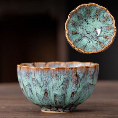 2db/szett Kemence Változó virágforma teástál Kungfu teáscsészék Mestercsésze Konyhai teáskészlet ivótartozékok