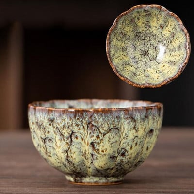 2db/szett Kemence Változó virágforma teástál Kungfu teáscsészék Mestercsésze Konyhai teáskészlet ivótartozékok