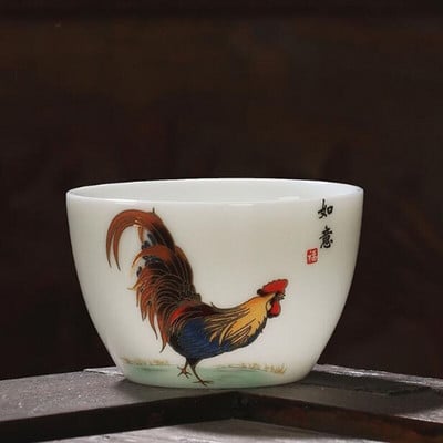 2tk/komplekt Suet Jade portselanist teetassid kukemuster Master Cup Kungfu teekauss 60ml kööginõud Traditsiooniline käsitöö