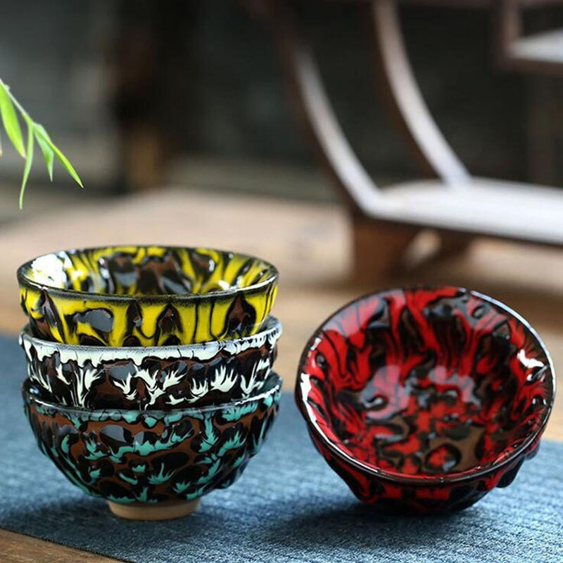 2Pcs/Set Preobrazba peći za pečenje grube keramike Šalice za čaj Kungfu zdjela za čaj Ručno izrađeni zanatski kuhinjski pribor za piće