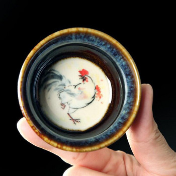2 τεμάχια/Σετ Κεραμικά φλιτζάνια τσαγιού Kungfu Ζώδια με μοτίβο Μπολ Τσάι Master Cup Αξεσουάρ για τσαγιού κουζίνας