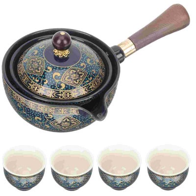 Čajová súprava, keramická čínska kanvica na čaj, porcelánová kanvica Fu Kung, malá čajová súprava Kungfu, 360 stupňová rotácia Gongfuloose