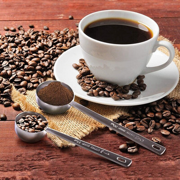 Νέα σέσουλα καφέ 2 συσκευασιών, μεζούρα καφέ από ανοξείδωτο χάλυβα, κουτάλι με μακριά λαβή για καφέ, γάλα σε σκόνη, τσάι (15 ml & 30 ml)