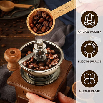 4 части лъжица за кафе дървена лъжичка за кафе лъжичка за измерване на кафе на зърна чай домашни кухненски аксесоари, 15 мл търговия на дребно