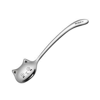 4 τμχ Creative Tea-Spoon For Coffee Long Tail Cat Coffee Spoon Long Handle Spoon 304 inox