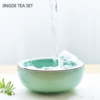 Комплект чаши за чай с китайски селадон Творческа керамична чаша за чай Gaiwan Пътуване Преносими прибори за чай Традиция Ръчно изработени аксесоари за чаена церемония