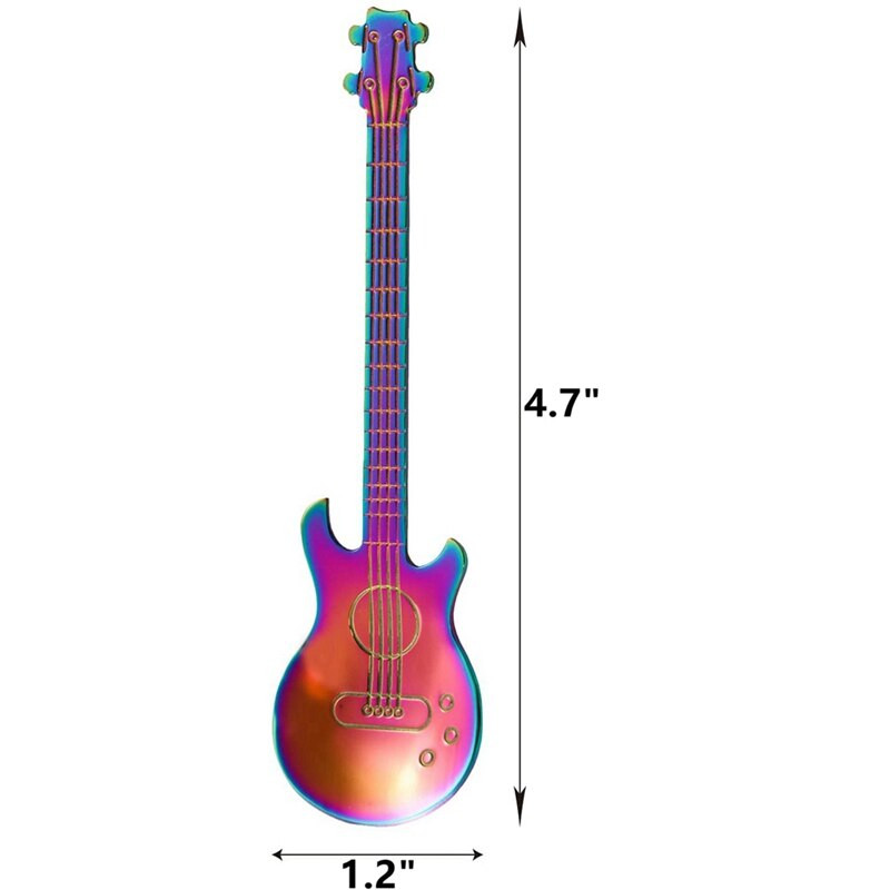 14 kusov gitarových kávových lyžičiek, malá lyžička, kreatívne espresso lyžičky na dezert, zmrzlinu, čaj, miešanie, mixovanie