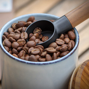 Кафе на зърна от естествено дърво Лъжица за кафе Чай Малка захар Сол Прибори за хранене Дървени лъжици Инструменти Кухненски принадлежности