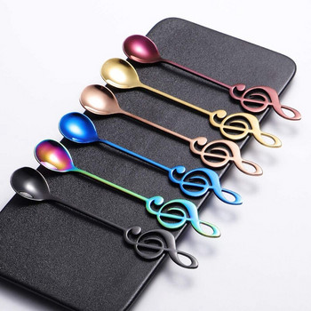 Hot XD-Music Note Spoons 6-Pack Creative Cute Teaspoons 18/10 Stainless Steel Staff Musical Notation Оформени лъжички за кафе