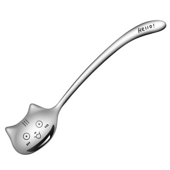 4 τμχ Creative Tea-Spoon For Coffee Long Tail Cat Coffee Spoon Long Handle Spoon 304 inox