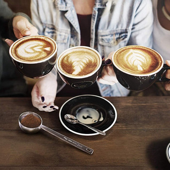 Μεζούρα καφέ 2 συσκευασιών, Μεζούρα καφέ από ανοξείδωτο χάλυβα, κουτάλι με μακριά λαβή για καφέ, γάλα σε σκόνη, τσάι (15 ml & 30 ml)