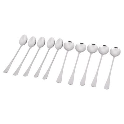 Hosszú nyelű jegesteás kanál, fagylaltos kanál, kávéskanál, rozsdamentes acél koktélkeverőkanál, hosszú teáskanál, 2 stílus, O készlet